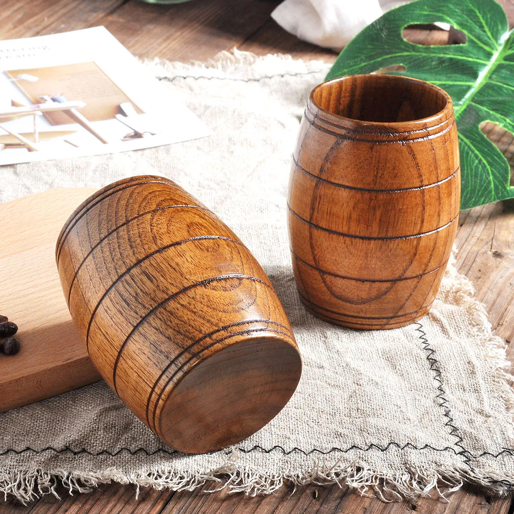 

Barrel Type Wooden Cup 175ml Coffee Mug Beer Glass Water Drink Travel Tea Mugs Simple Creative Practical