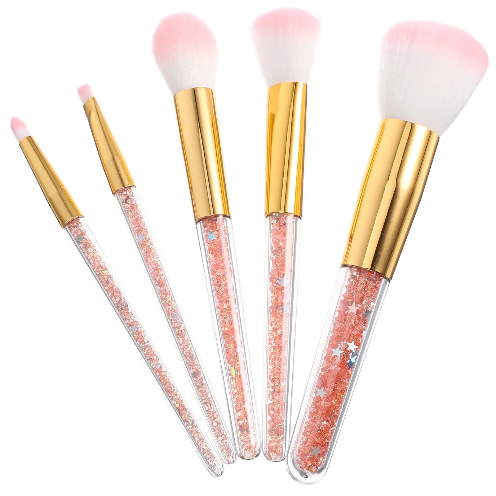 

5Pcs Professional Makeup Brush Set Ultra-Soft Bristles No Shedding Safe for Washing Cosmetics Powder Eyebrow Brushes for Women