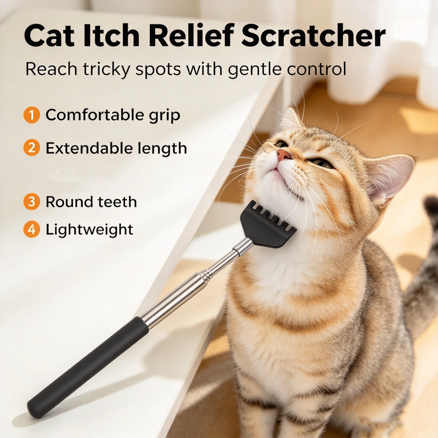 Telescopic Cat Massage Comb Retractable Pet Scratcher Stick Portable Puppy Kitten Grooming Tool Pet Supplies