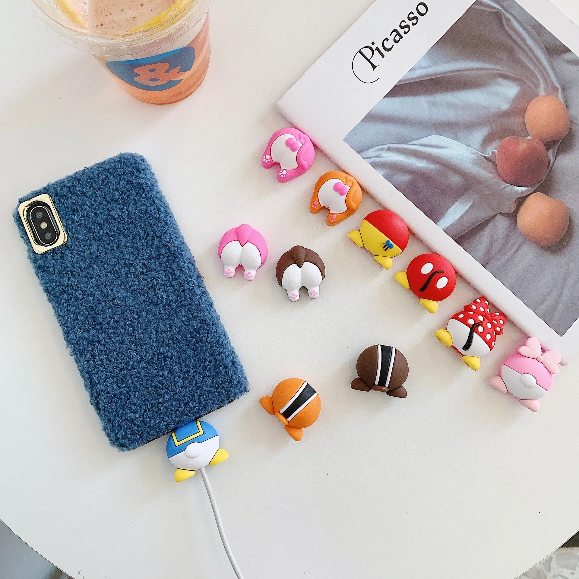 

Cartoon Stitch Usb Data Line Head Protection Cover Cute Cartoon IPhone Charger Cable Protector Case DIY Accessories Gifts