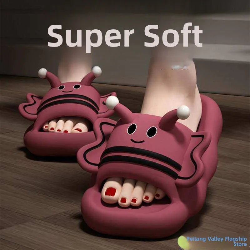 

Женские летние сандалии EVA с мягкой подошвой, милые, для улицы и дома, для ванной, нескользящие, с Т-образным ремешком, на плоской подошве, удобные тапочки