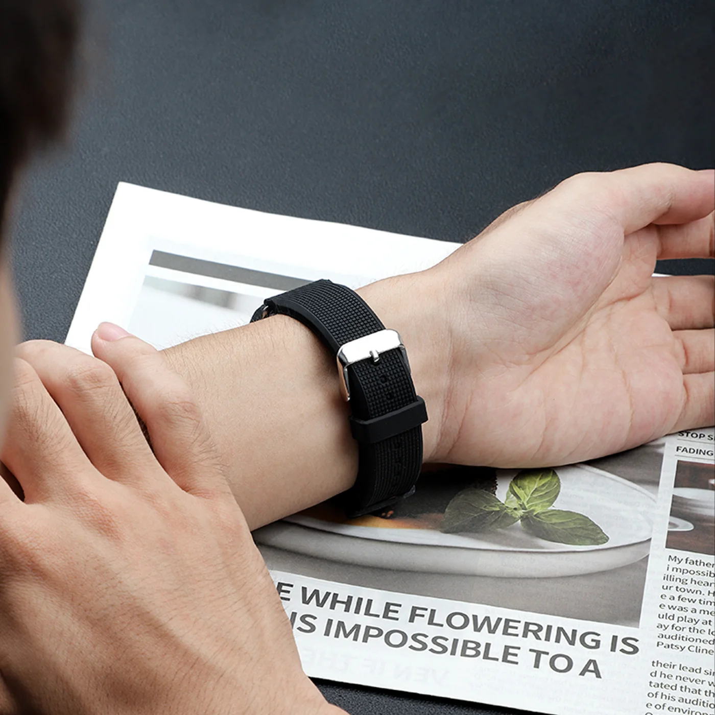 FKM Quick Release Fluorkautschuk-Uhrenarmband für Huawei Tissot T125617 T122 Longin-Armband 20 mm 21 mm 22 mm 24 mm Armbanduhrenarmband