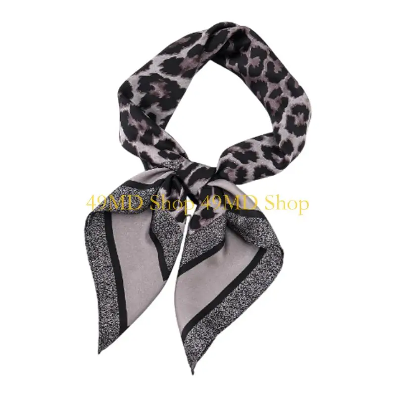 49MD Animal Print Square Scarf Smooth Fabric Neck Head Accessory, 70cm/27.6inch Neckerchief for Outfit Styling Looks