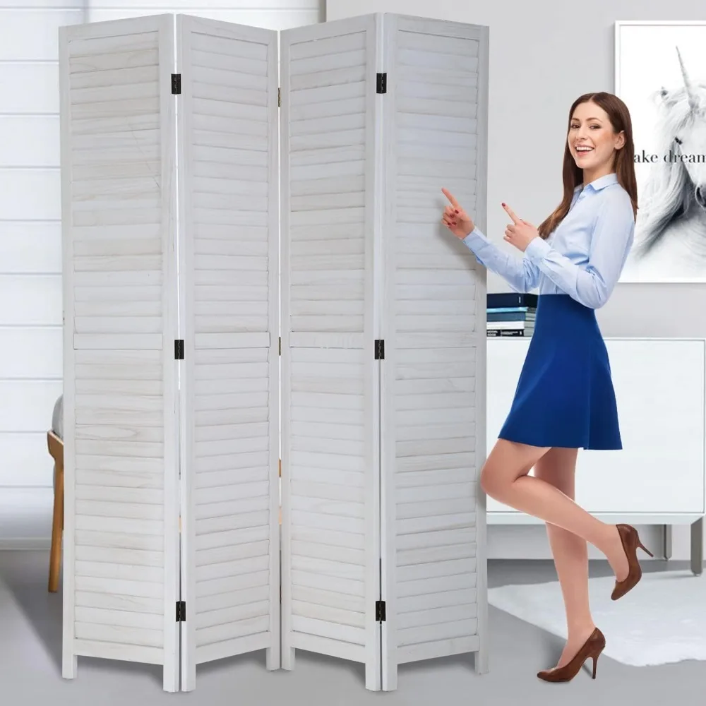 

4 Panel 69 Inch Tall Portable PrivacyWhite, Screens & Room Dividers