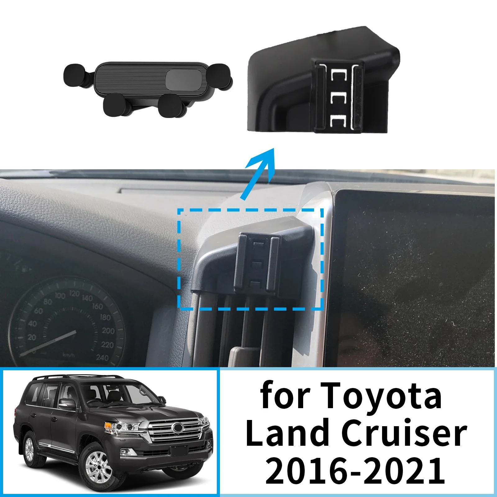 Car Mobile Phone Holder for Toyota Land Cruiser LC200 2016 2017 2018 2019 2020 2021 GPS Bracket Navigation Stand Auto