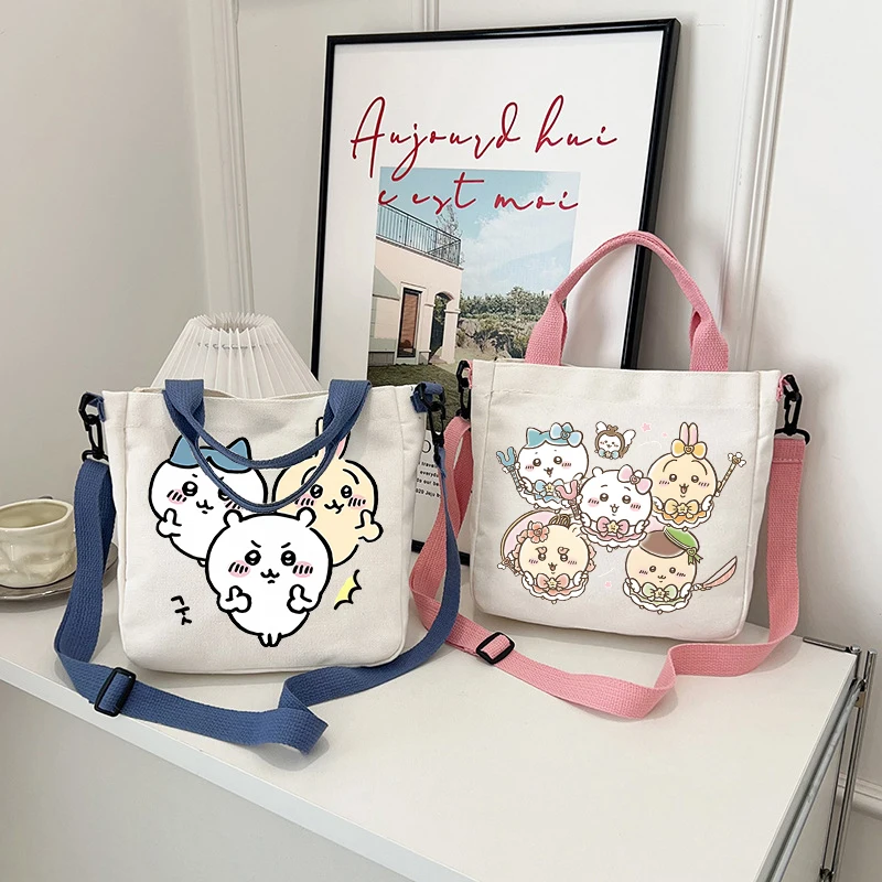 

Chii Kawas Women Men Canvas Bags Girls Shoulder Bag Fashion Tote Bags Girl Cartoon Tote Bag Large Capacity Handbag Shopping Bags
