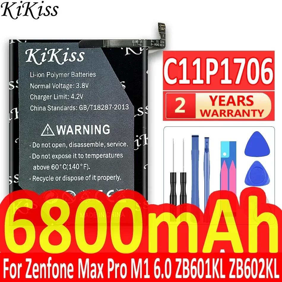 6800mAh C11P1706 New Battery for ASUS Zenfone Max Pro M1 6.0 Inch ZB601KL ZB602KL X00TDB X00TDE High Quality