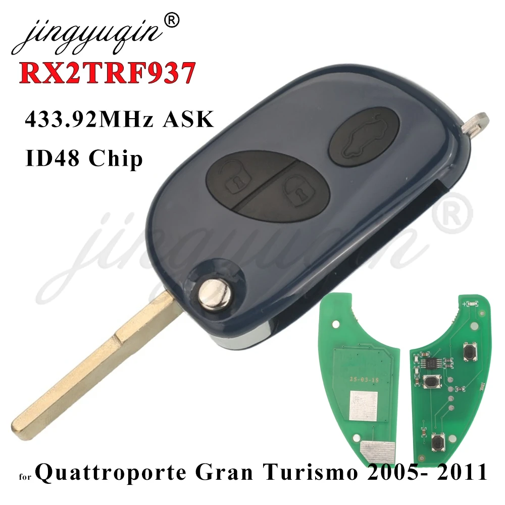 

Jingyuqin для Maserati Quattroporte Gran Turismo 2005-2011 RX2TRF937 складной автомобильный ключ дистанционный брелок 433 МГц ID48 брелок управления