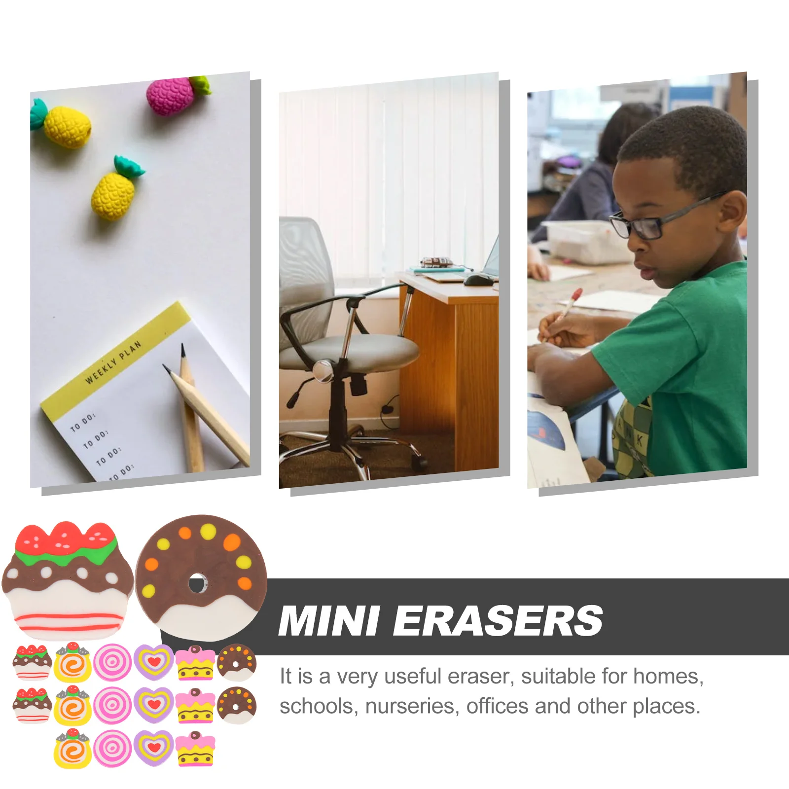 

18Pcs Heart-Shaped Erasers Mini Colorful Valentine Erasers for School Office Party Favors Student Accessories Mini Eraser