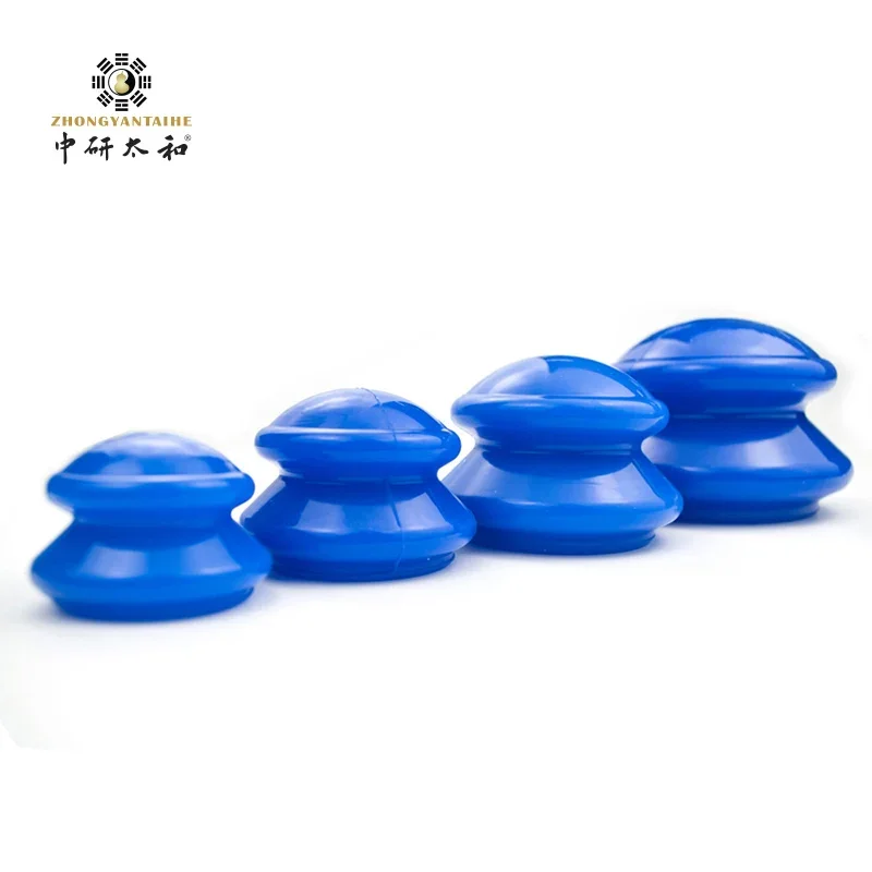 4Pcs Vacuum Can Rubber Fitness Vacuum Cupping Set Suction Cups Massage Anti Cellulite Body Chinese Therapy Solid Semenates Color