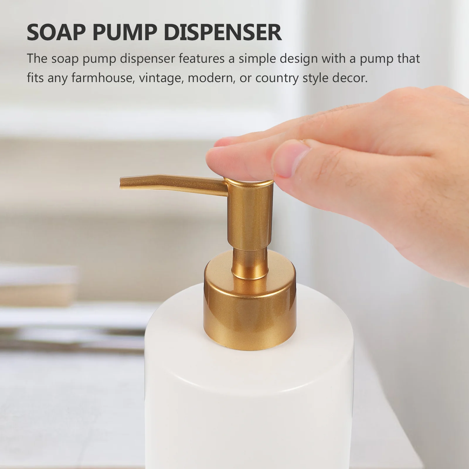 

Ceramic Liquid Soap Dispenser Pump Bottle Refillable Household Bathroom Kitchen Hand Lotion Shampoo Conditioner Container
