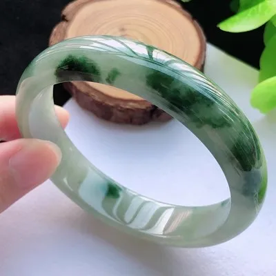 

Natural Myanmar Jade 54mm-62mm bracelet exquisite princess bracelet to send girlfriend to send mother Hetian jade