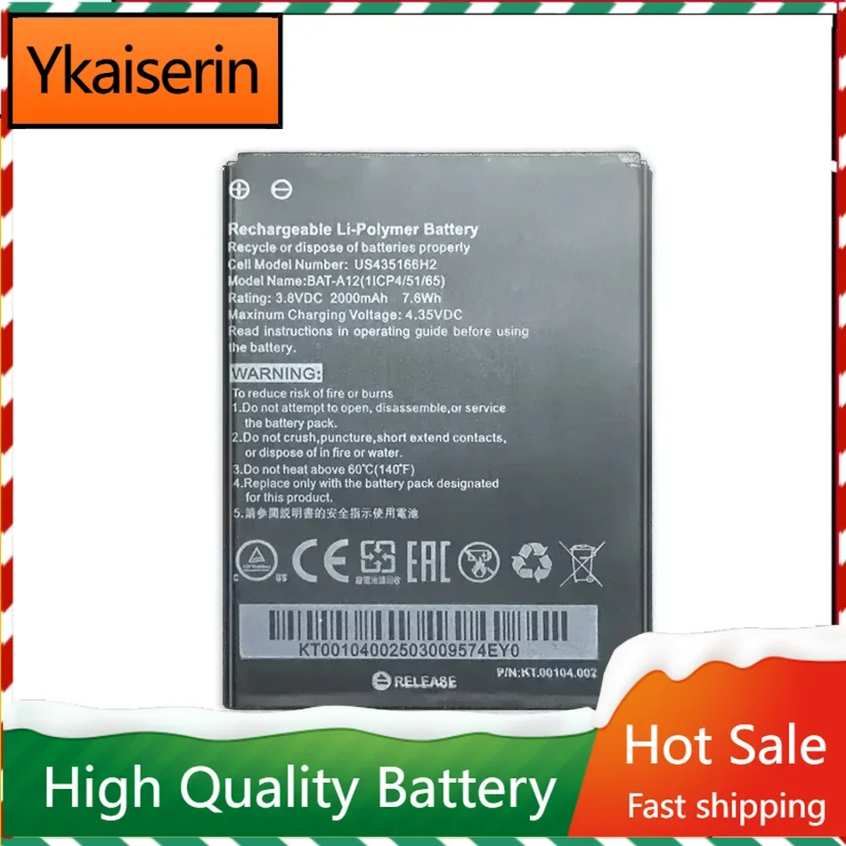 2000mAh Phone Battery BAT-A12 For Acer Liquid Z520, Liquid Z520 Dual SIM (P/N BAT-A12(1ICP4/51/65) KT.001