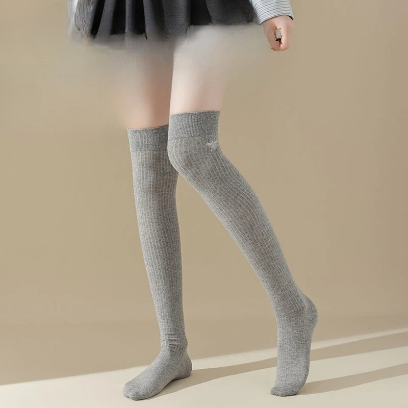 1/6 pairs simple striped long tube socks Casual comfortable running sports pressure socks women new spring autumn slim leg socks
