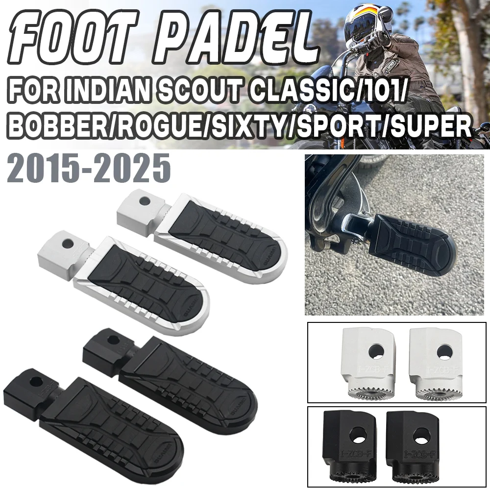 

For Indian Scout Bobber Twenty Sixty Rogue ABS 2015-2025 Rider Adjustable Front Foot Rests Pedal Motorcycle FootPegs Footrest