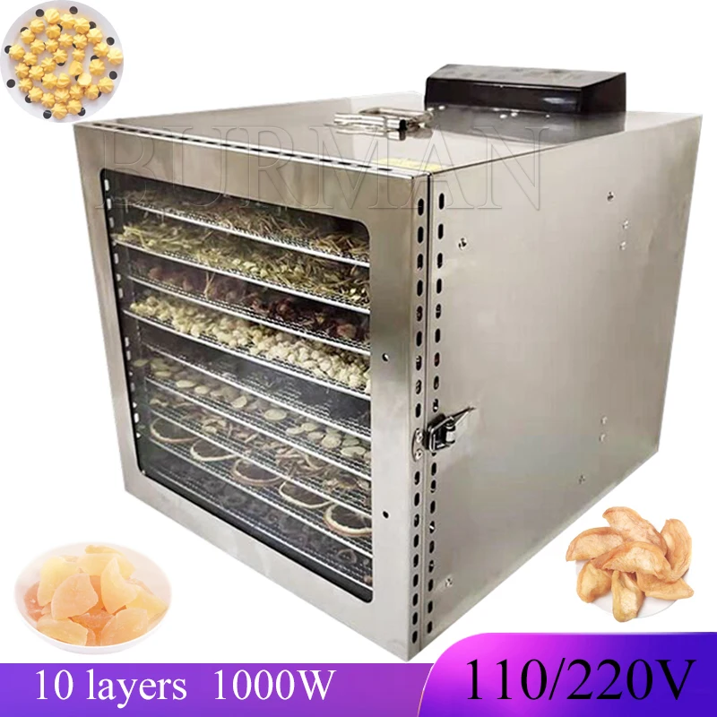 Large Household Food Fruit Dehydrator Dryer High Capacity 10 Layers Dried Frame Low Noise