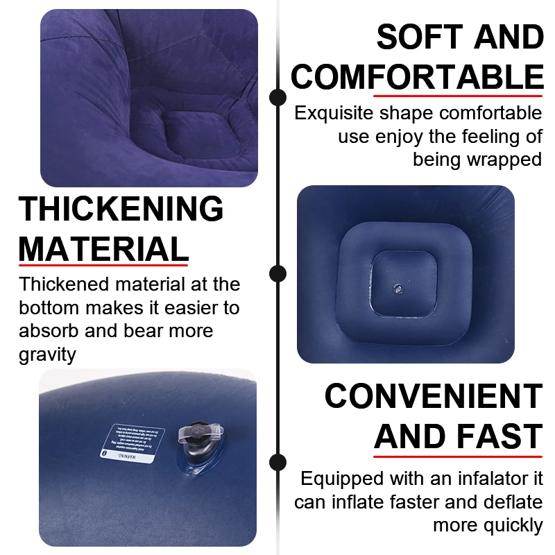 Thickened Lazy Inflatable Sofa Chairs Bean Bag Sofas PVC Lounger Seat Tatami Leisure Sofa Furniture Chairs Living Room Supply