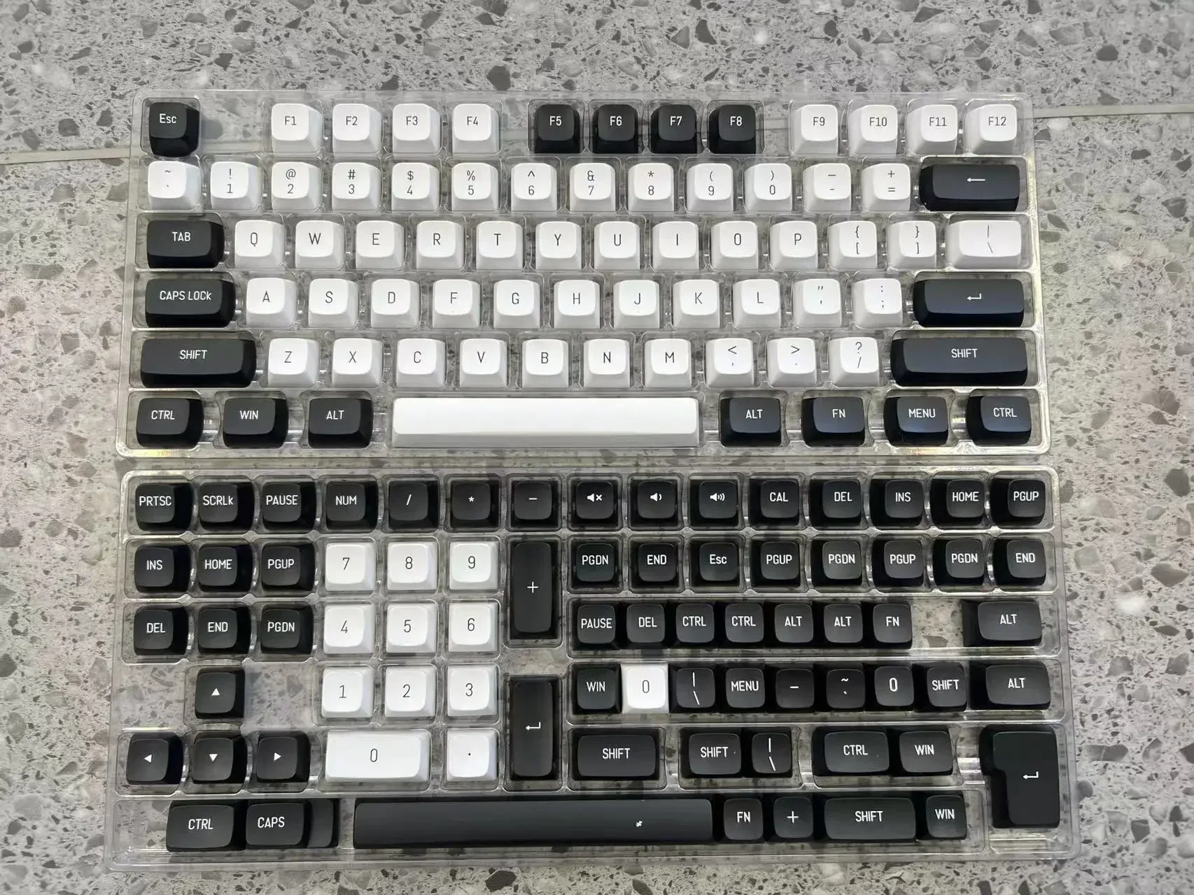 149 Keys Minimalist White Black  Keycaps For Mx Switch Mechanical Keyboard Similar Cherry Profile Double Shot ISO Keycap DIY