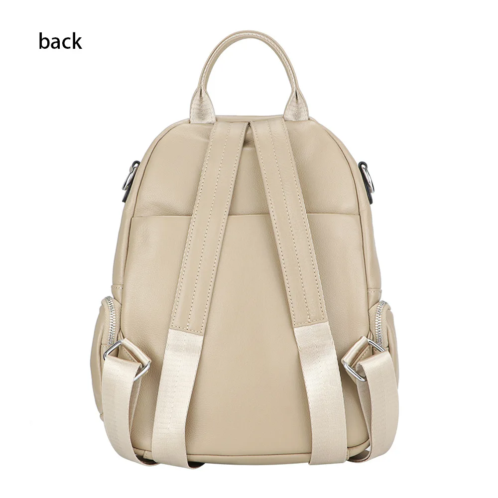 Royal Bagger Solid Color Backpacks, Genuine Leather Backpack, Large Capacity Shoulder Bag, Casual Handbag for Women 1801