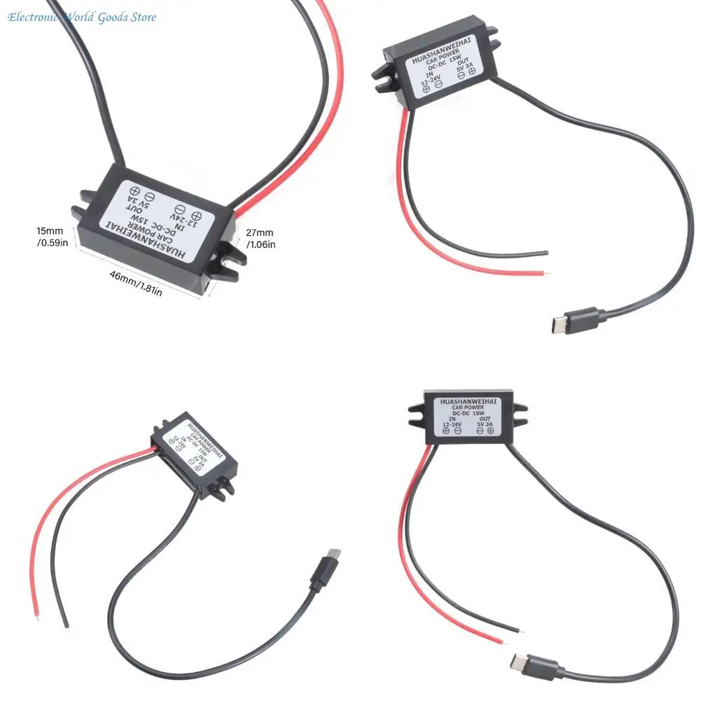 A3PD Universal 15W Type C Power Converters 12V 24V Input For Motorcycle Electronics