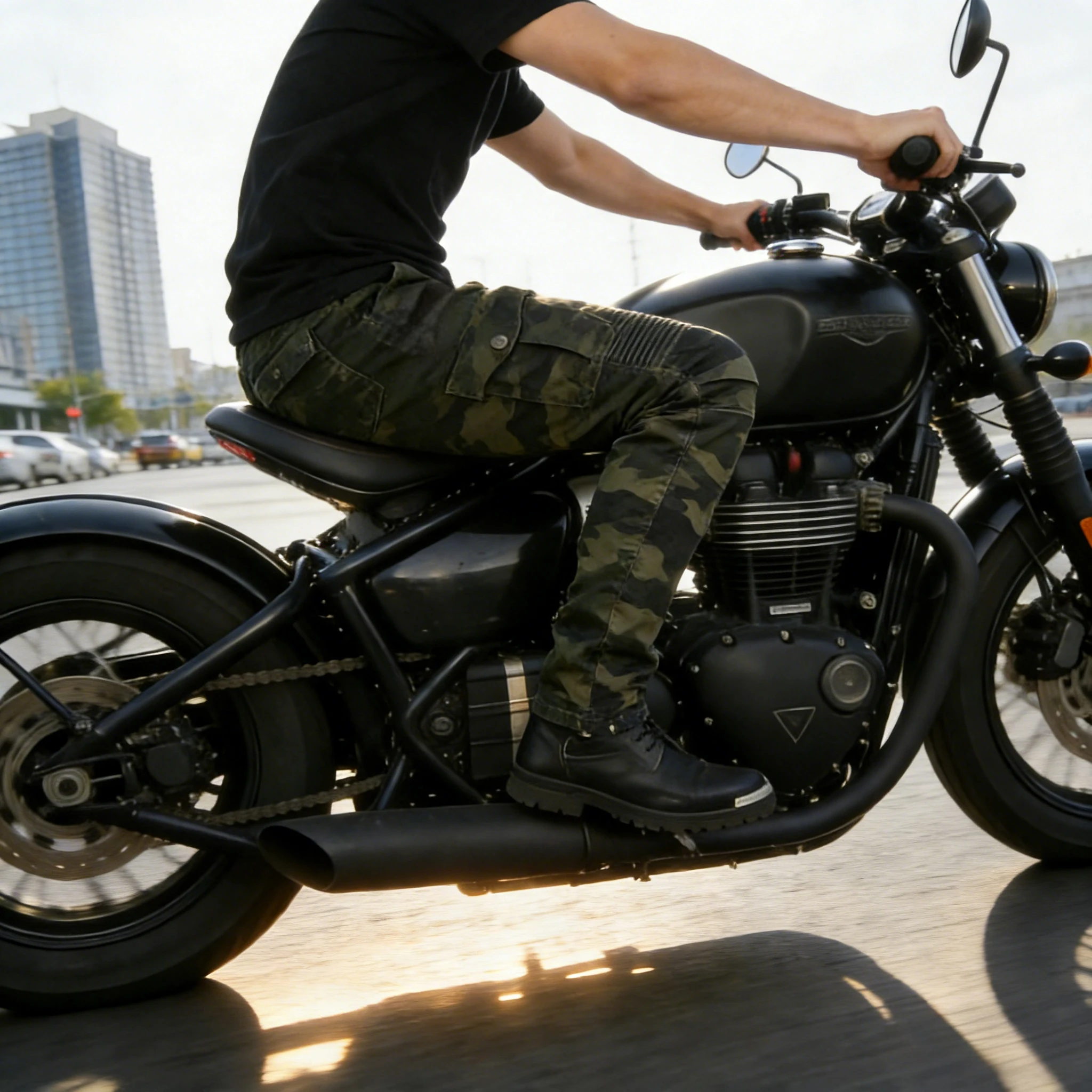Men's Biker Jeans Protective WithBudget Motorcycle Riding Pants Protective Knee Pads Elastic Comfortable Biker Jeans