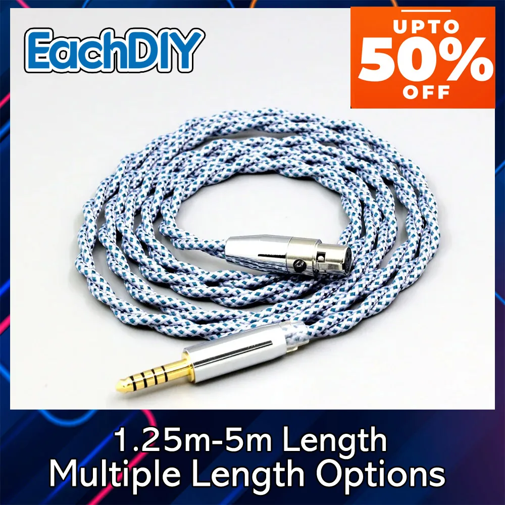 كابل سماعة الأذن لـ AKG K371BT Beyerdynamic DT177x GO Pioneer HDJ-X10 Sennheiser HD490 Pro 99% مزيج الفضة النقية الجرافين 8678