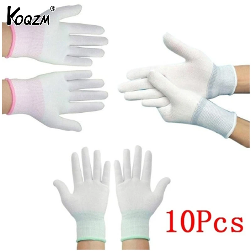 5Pair Nylon Gloves White Work Gloves Polyester Labor Protection Gloves