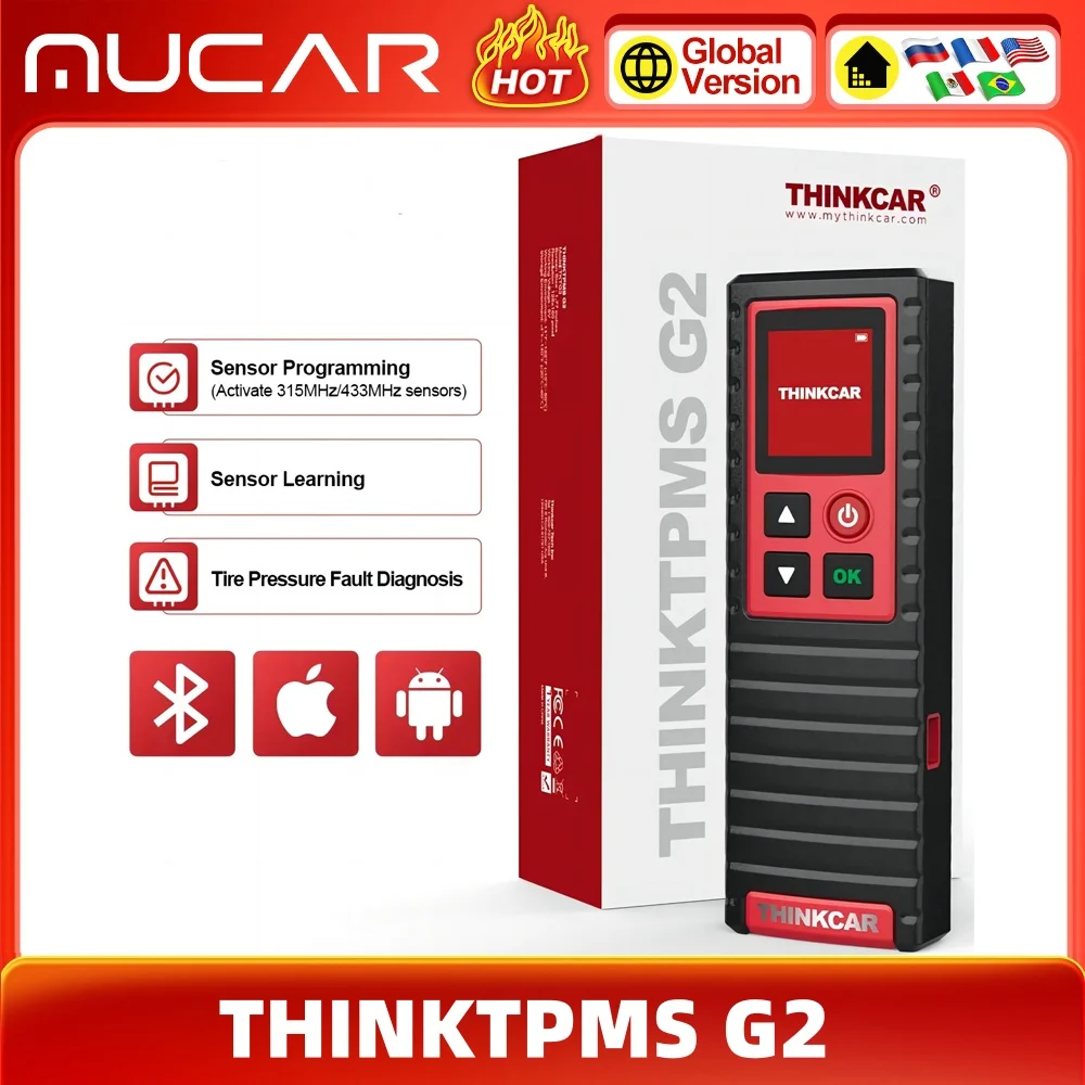 

THINKTPMS G2 Smart Car TPMS Tire Pressure TPMS Sensor ActivatorTire Pressure Detector Tool Relearn Reset and Program TPMS Sensor