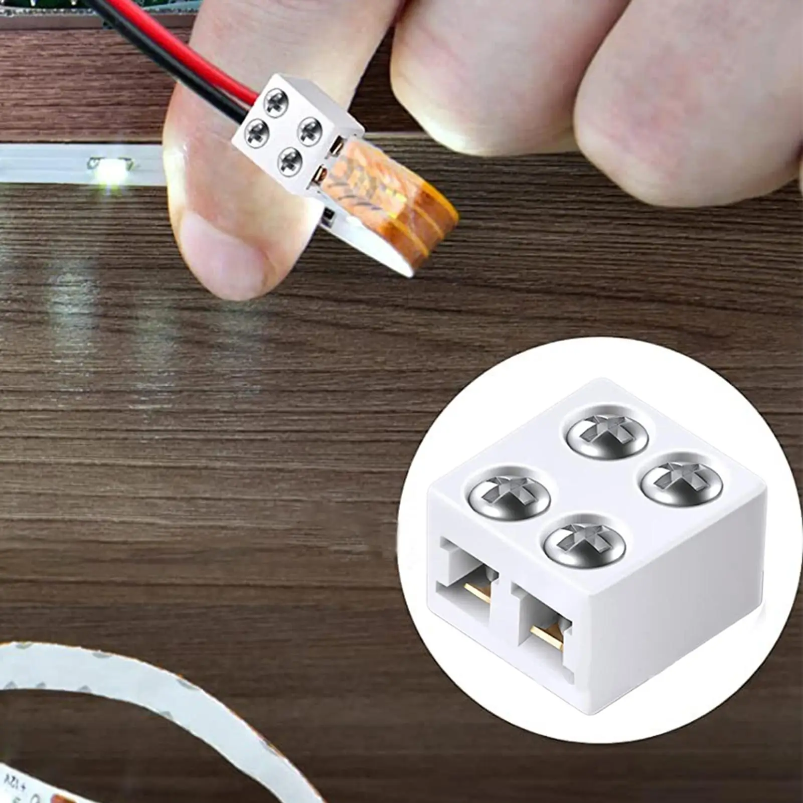 LED Light Strip Connectors 8mm Sturdy LED Connector User-Friendly LED Connecting Versatile LED Strip Light Adapter Seamlessly