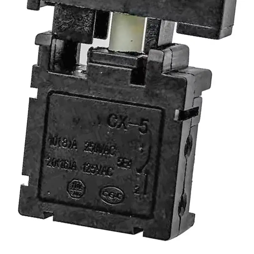 

Электрический переключатель бензопилы для моделей литиевых батарей 4/6/8 дюймов, запасная часть с защитой от блокировки ABS, номинальная 10 А, 250 В переменного тока, черный