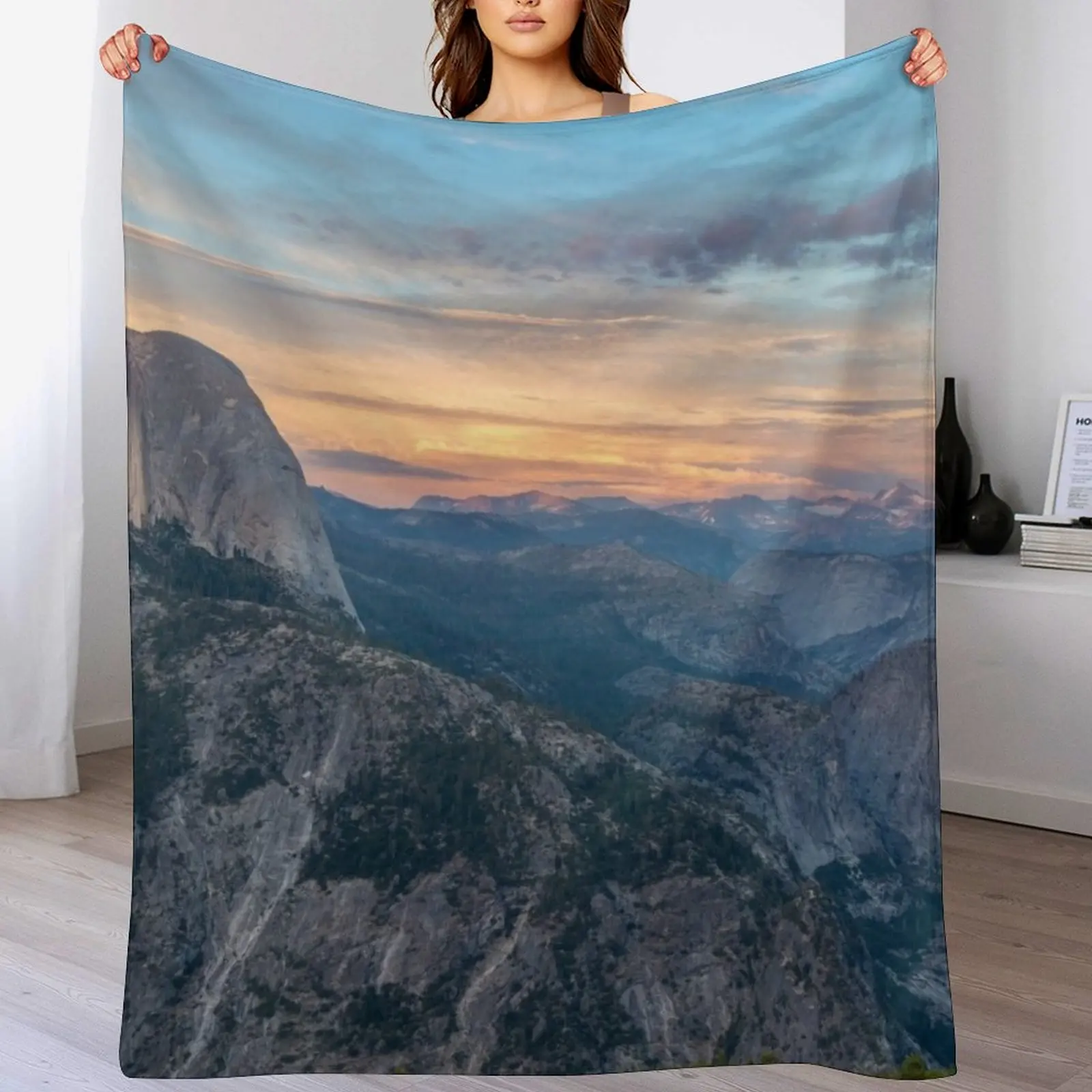 Half Dome Sunset Colors Throw Blanket Large Soft Big Flannels Blankets