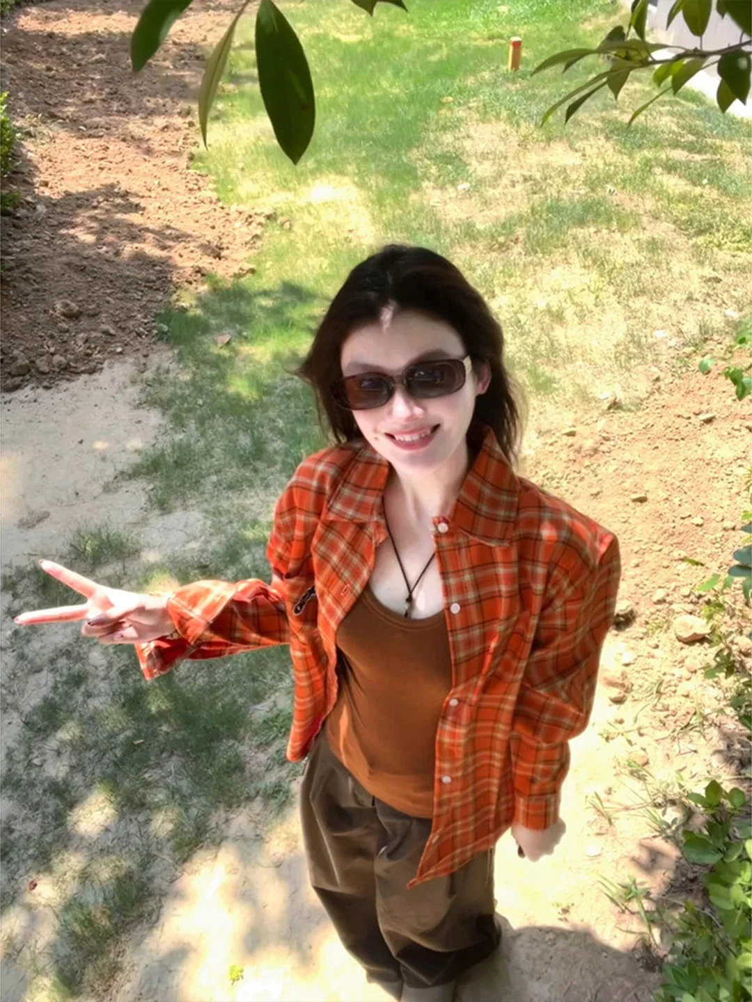 

Американская флисовая рубашка в клетку с длинным рукавом, женская, новая коллекция Весна-Лето 2026, свободная, универсальная, для многослойных образов, повседневная, модная