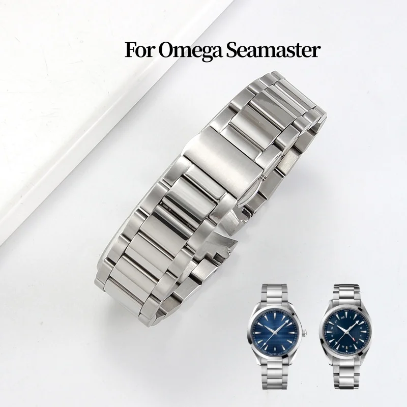 

Ремешок для часов из цельной нержавеющей стали 20 мм для Omega Seamaster 150 AT150 300, мужской браслет с раскладывающейся застежкой, сменный ремешок