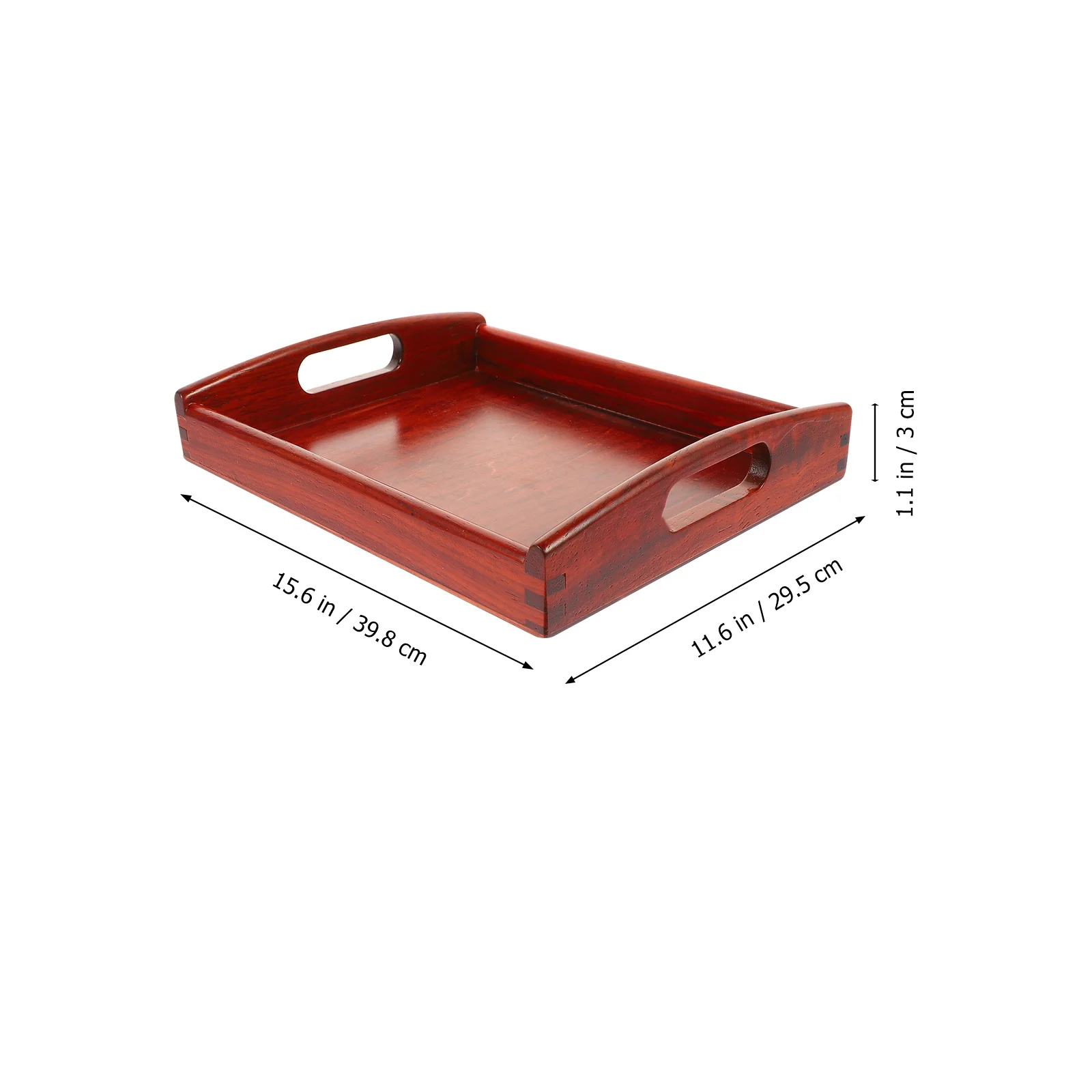 

Red Rosewood Wooden Tray Safe No Burrs Kids Sorting Training Classroom Supplies Art Crafts Storage Handles Trays for Toddlers