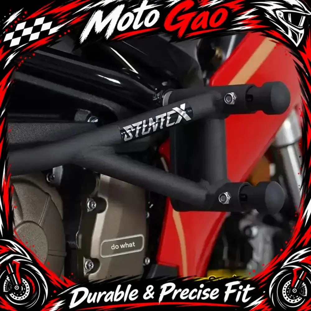 【Precise Fit】Crash Bars / Frame Sliders for QJMOTOR SRK600RR – Modified Spring-Cushioned Racing-Style Crash Guards