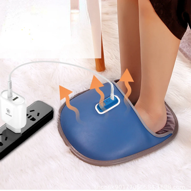 

Leather Material USB Foot Warmers Intelligent Quick Rise Home Heaters Electric Body Warmer Winter Office Electric Feet Heater