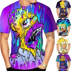 Summer Cool Cartoon Simpsons 3D Print T-shirt Fashion Women Men Hip Hop Harajuku Short Sleeve Casual Unisex Tee Shirts