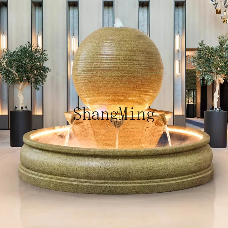 

SM new large round ball flowing water ornament outdoor courtyard fish pond landscape living room decoration