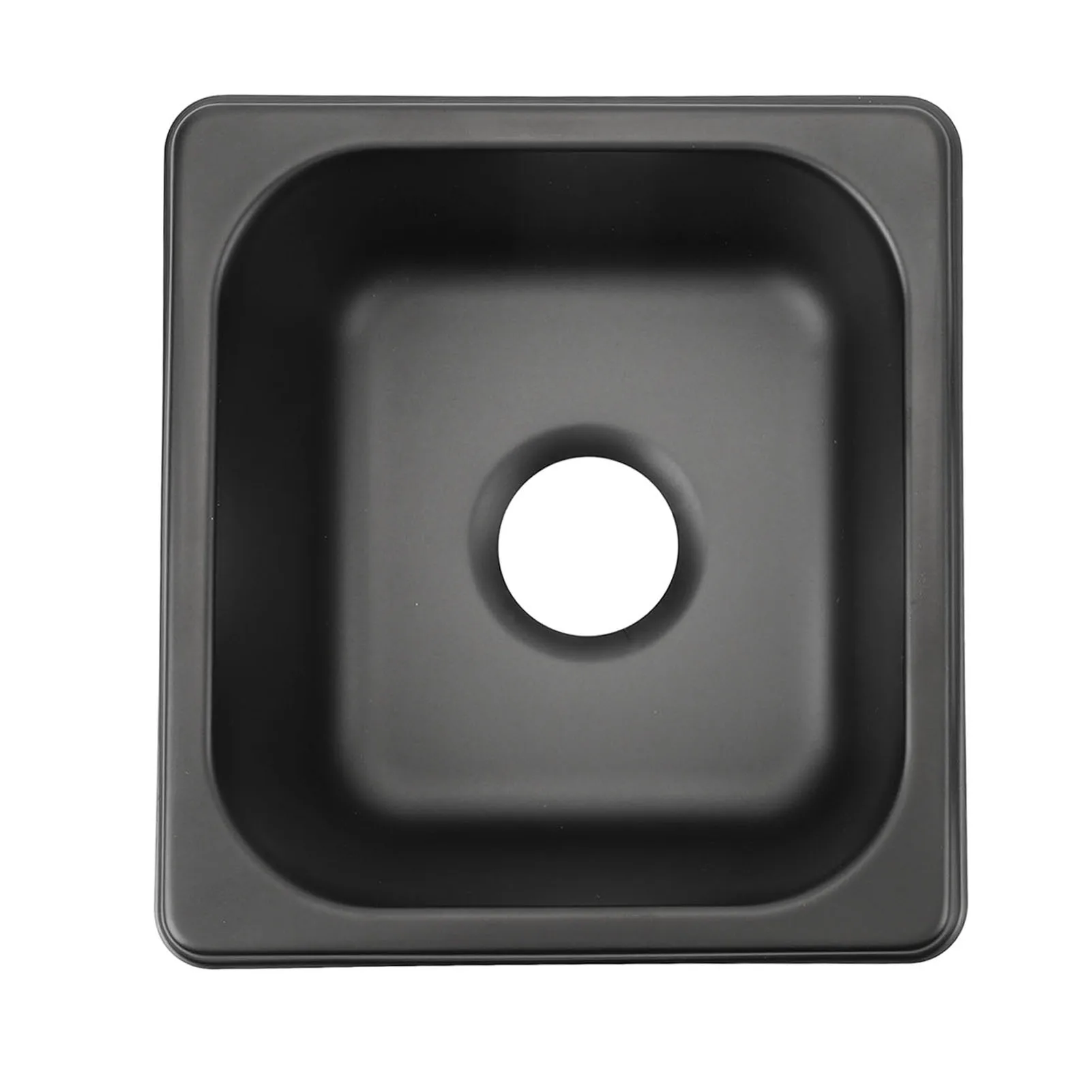 Wastafel RV 176x162x65mm Baja Tahan Karat 304 Hitam Berlapis Elektroplating Model Drop-in untuk Kapal RV