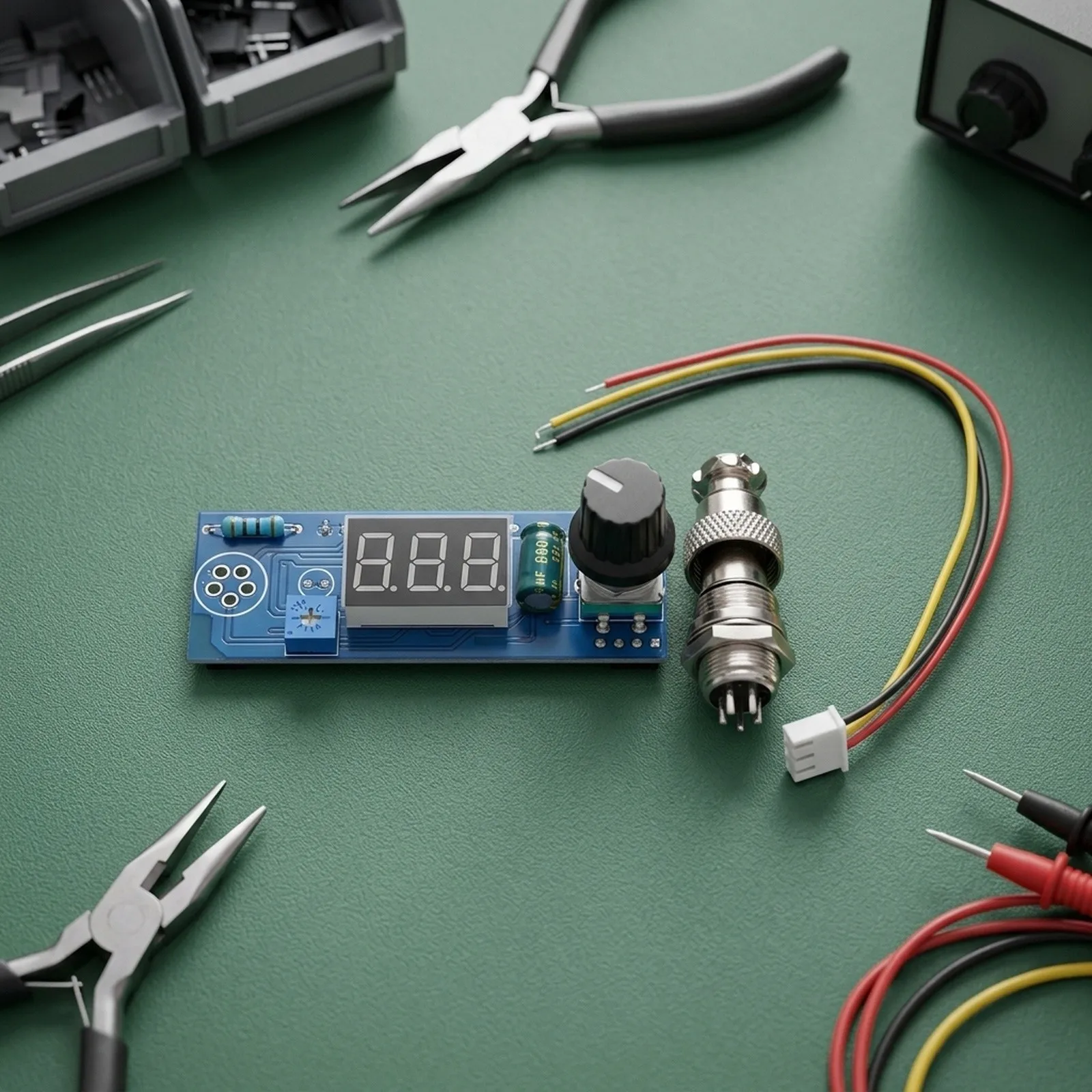 DIY-Friendly Soldering Iron Temperature Control System Kit for T12 Handles with Blue Digital Display and Onboard Indicator Light