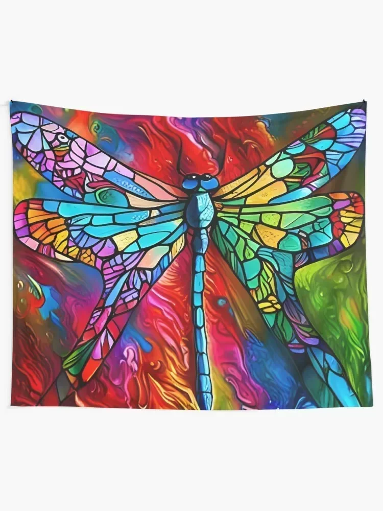 Dragonfly Stained Glass Cartoon Tapestry Decor Home Decoration For Bedroom Room Decor Cute Tapestry