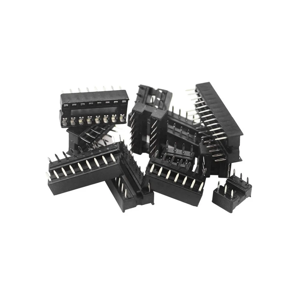 DIP IC Socket Adaptor 66PCS 8 Kinds Solder Type Socket Kit 6Pin 8Pin 14Pin 16Pin 18Pin 20Pin 24Pin 28Pin for Arduino PCB DIY Kit