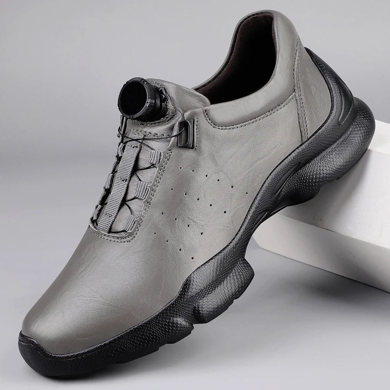 

High End Men Shoes Rotating Buckle Thick Soled Sports Leisure Shoes Wear-resistant Breathable Outdoor Hiking Shoes