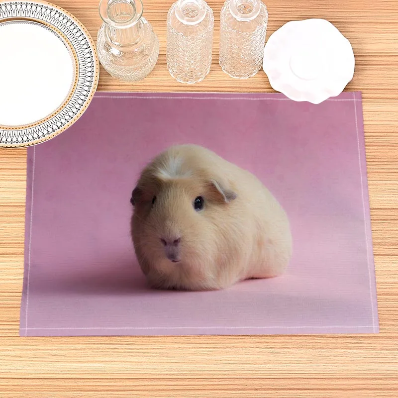Dutch Mouse Placemat Linen Fabric Table Mats Family Dinner Tableware Kitchen Table Mat 32X45cm