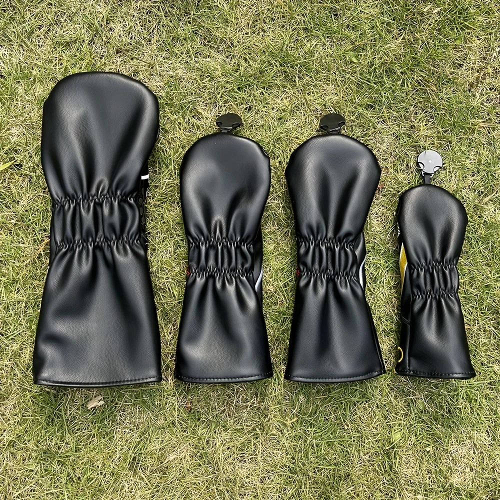 1pc/4pcs Poker Golf Club Head Covers, For Hybrid Driver Fairway Wood Golf Club Putter Head Covers, Golf Club Iron Head Covers