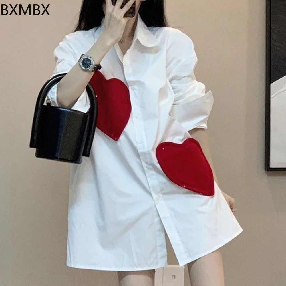 

Shirt women's early spring clothing autumn new Korean design sense foreign niche white chic top tide