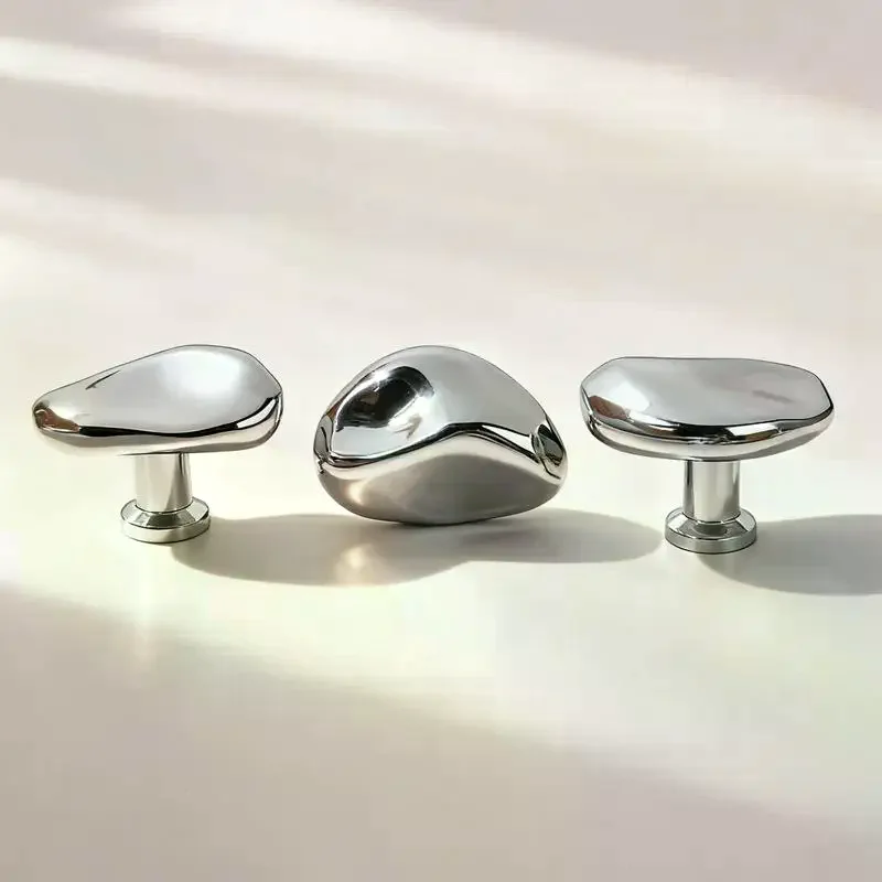1Pcs Simple Wardrobe Door Drawer Cabinet Bright Silver Handle New Chinese Furniture Single Hole Small Handle