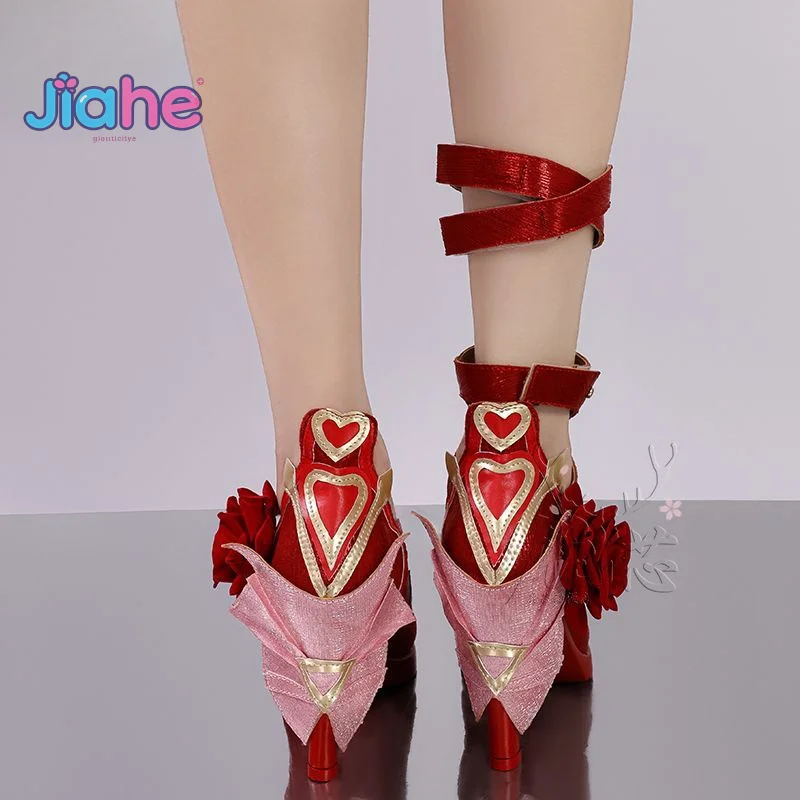 Elysia Cospaly juego Honkai Impact 3 zapatos nueva fiesta de Halloween mujeres sexy correa roja Elysia tacones altos