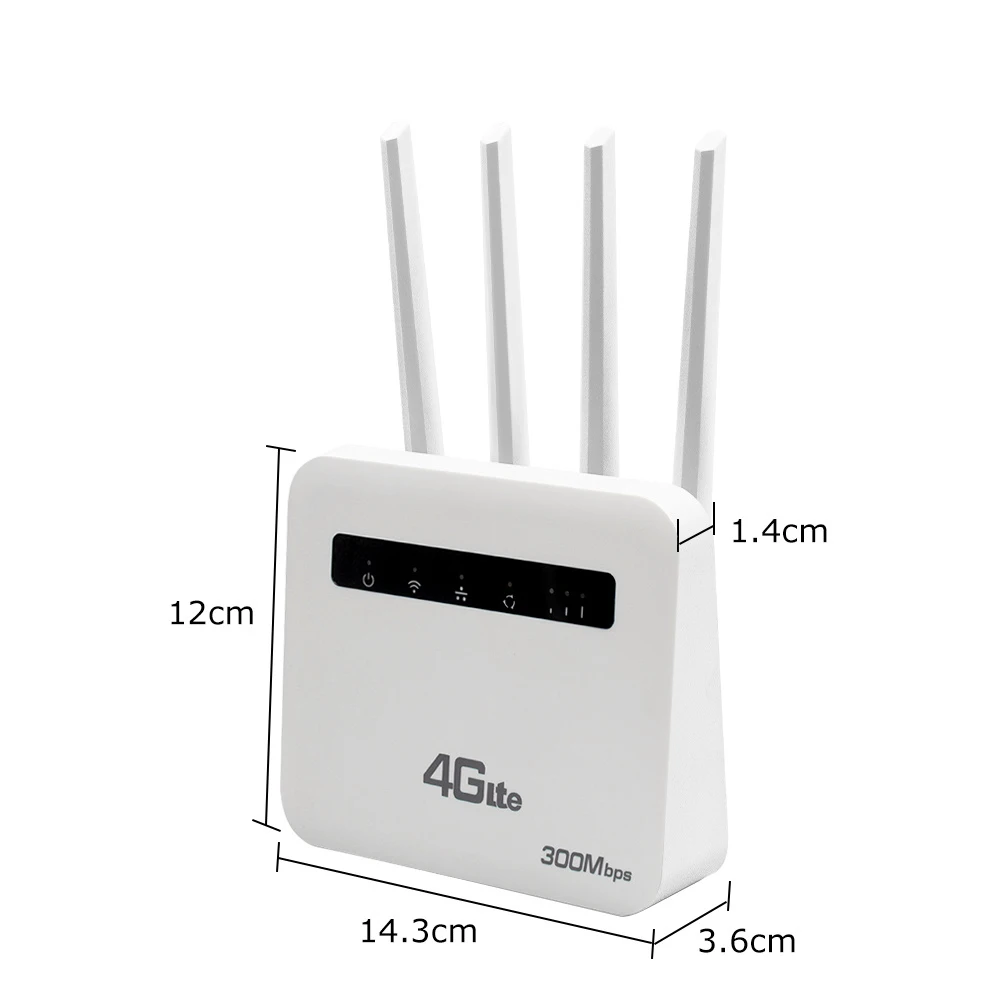 WiFi 6 LTE WiFi Router With 4G SIM Card Slot WiFi Modem 300Mbps Four Antenna Booster Power Signal Mobile WiFi Router for Europe