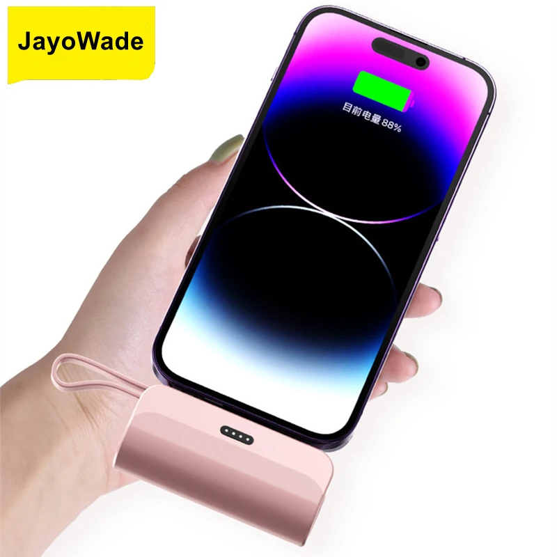 JayoWade 5000mAh Mini New Battery Charger Case For iPhone 15 Xiaomi Samsung S23 Huawei Power Bank Battery Cases Type C Powerbank